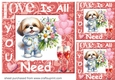 3 Puppy Love is all you need card fronts/toppers 14