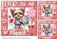 3 Puppy Love is all you need card fronts/toppers 15