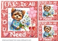3 Puppy Love is all you need card fronts/toppers 17
