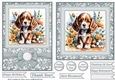 Grey 6x6 and 5x7 floral puppy card fronts 2