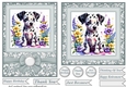 Grey 6x6 and 5x7 floral puppy card fronts 3