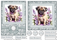 Grey 6x6 and 5x7 floral puppy card fronts 6