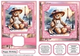 6x6 and 5x7 Pink Paris fashionista bear card fronts 5