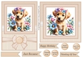 6x6 and 5x7 Beige floral puppy card fronts 5