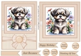 6x6 and 5x7 Beige floral puppy card fronts 6