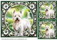 3 Floral Westie card fronts/toppers 2