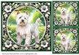 3 Floral Westie card fronts/toppers 6
