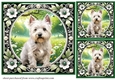 3 Floral Westie card fronts/toppers 7