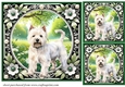 3 Floral Westie card fronts/toppers 8