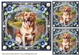3 Floral framed Labrador card fronts/toppers 4