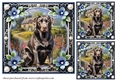 3 Floral framed Labrador card fronts/toppers 7