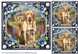3 Floral framed Labrador card fronts/toppers 8