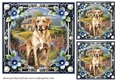 3 Floral framed Labrador card fronts/toppers 9