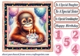 Birthday monkey card front 2