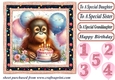 Birthday monkey card front 6