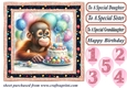 Birthday monkey card front 7