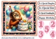 Birthday monkey card front 8
