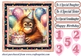 Birthday monkey card front 9