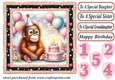 Birthday monkey card front 10