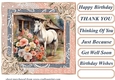 Framed white horse card front 3
