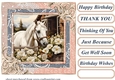 Framed white horse card front 4