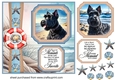 2 Panel Scottish terrier on beach card front 2