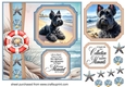 2 Panel Scottish terrier on beach card front 3