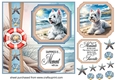 2 Panel West Highland terrier on beach card front 3