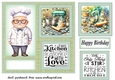 Green Birthday cake card front 2