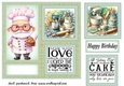Green Birthday cake card front 3