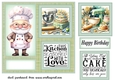 Green Birthday cake card front 4