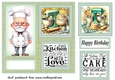Green Birthday cake card front 5
