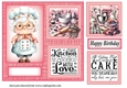 Pink Birthday cake card front 2