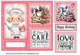 Pink Birthday cake card front 3