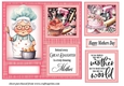Pink Mothers day baking themed card front 2