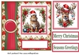Poinsettia Christmas animal card front N2
