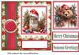 Poinsettia Christmas animal card front N10