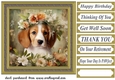 Floral puppy card front 4