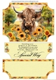 Sunflower Highland cow easel topper and layered stopper(no base included) 8