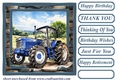 Blue tractor card front 2