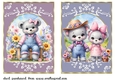 2 Grey floral bear card fronts 3
