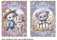 2 Grey floral bear card fronts 4