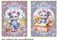 2 Grey floral bear card fronts 5