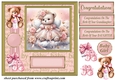 Baby girl ted card front 3