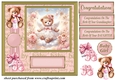 Baby girl ted card front 12