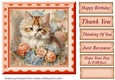 Peach floral kitten card front 6