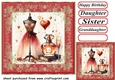 Black red and gold ladies fashion card front 8