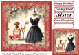 Black red and gold ladies fashion card front 13