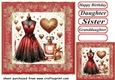 Black red and gold ladies fashion card front 14