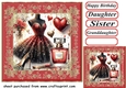 Black red and gold ladies fashion card front 15